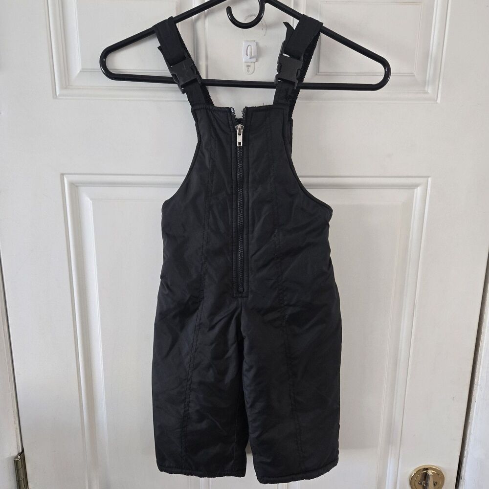 Kid Connection Toddler Snow Bibs Pants Overalls Size 2T Black Vintage Winter